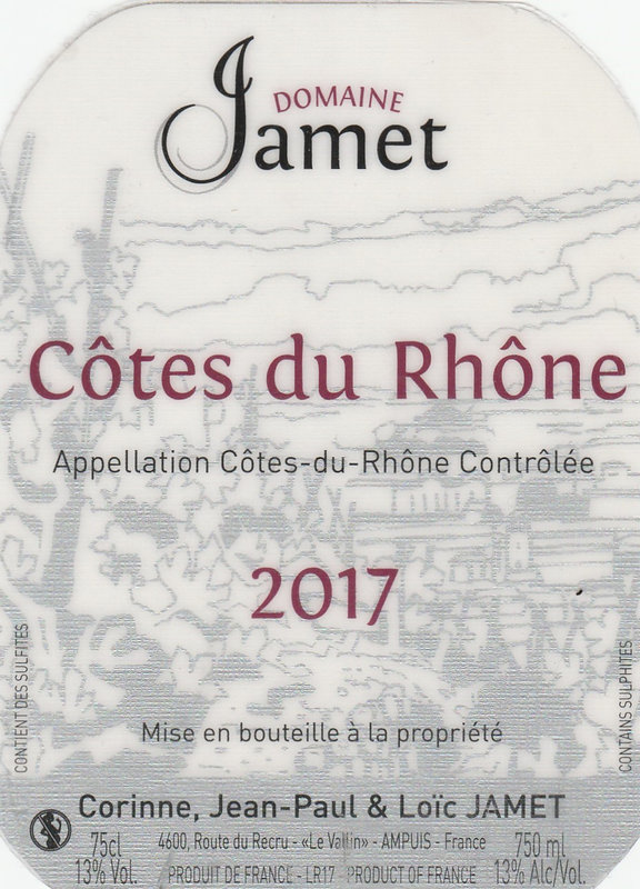 13R Côtes du Rhône-Syrah-Dom Jamet_2017
