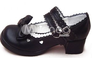 2_Heel_Platform_Black_PU_Bow_Lolita_Shoes_29346_4