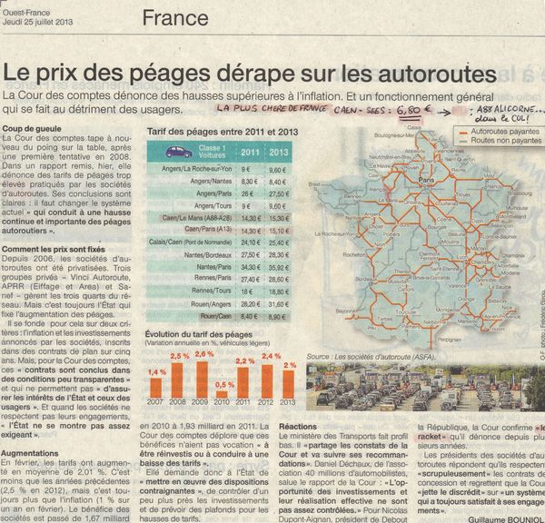 Autoroutes péages