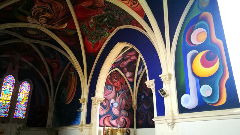 Le Menoux, église Notre-Dame, peintures, mur
