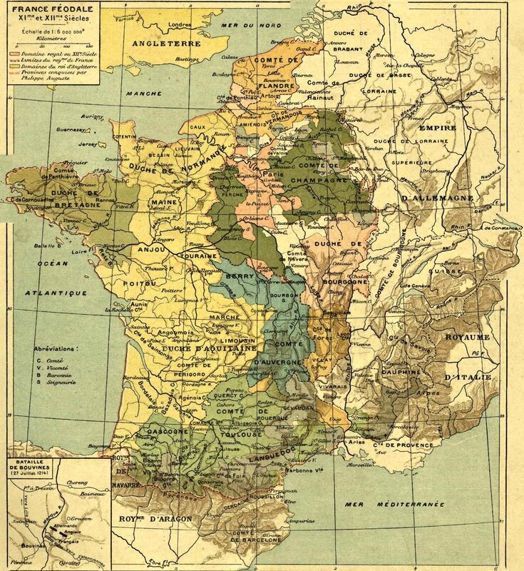 France féodale XI et XIIe siècle carte