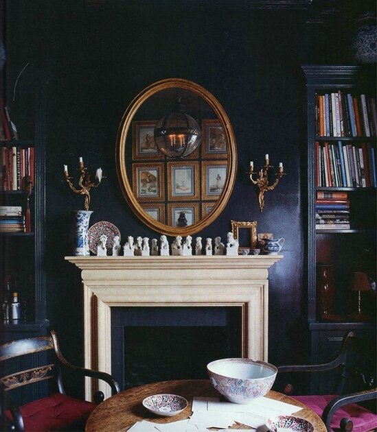 black-room-interior-paint-color-palette-fireplace finding shib