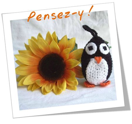 Pingouin crochet fleur01R