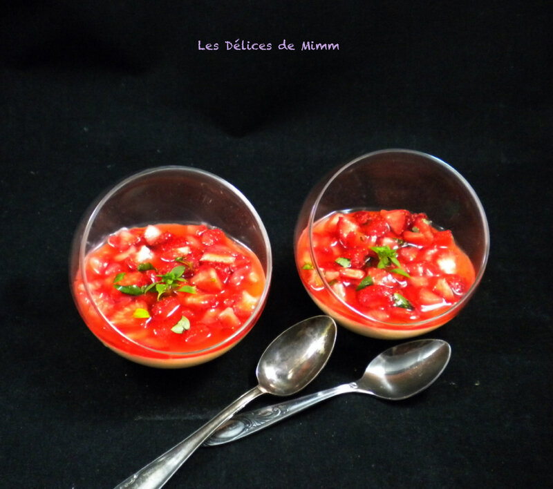 Panna cotta fraises-basilic