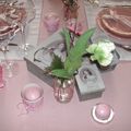 Table rose papillon