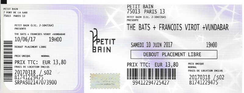 2017 06 10 The Bats Petit Bain Billet