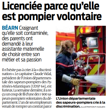 2020 04 21 SO Licenciée parce qu'elle est pompier volontaire