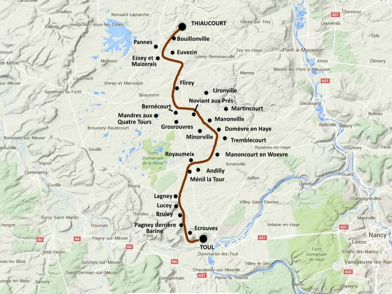 les villages desservis par le Tacot