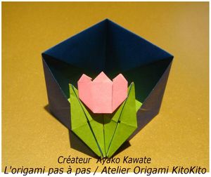 Atelier Origami KitoKito Boîte de la tulipe2