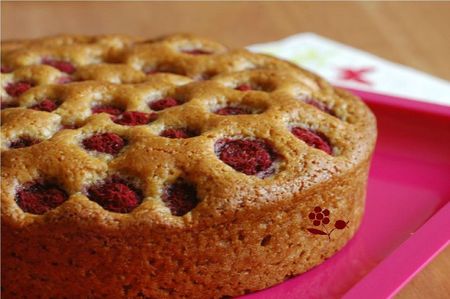 Gateau compote peche & framboises fraiches_2