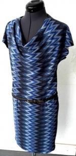 robe col bénitier bleu zigzag 2 pw