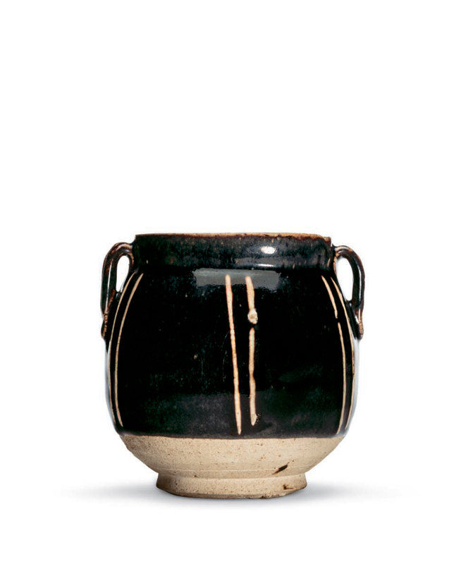 A small brown-glazed ribbed jar, Northern Song-Jin dynasty (960-1234)