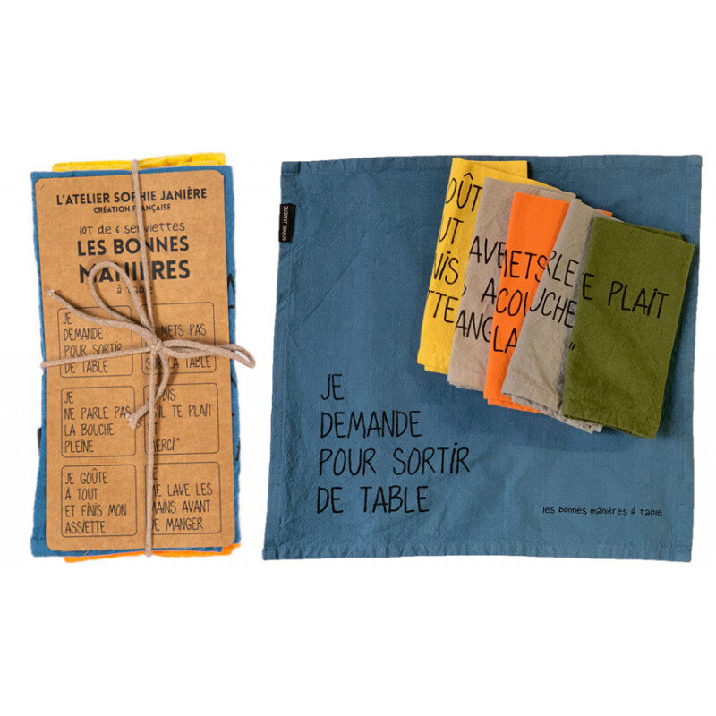 26 EUROS LE lot-de-6-serviettes-les-bonnes-manieres