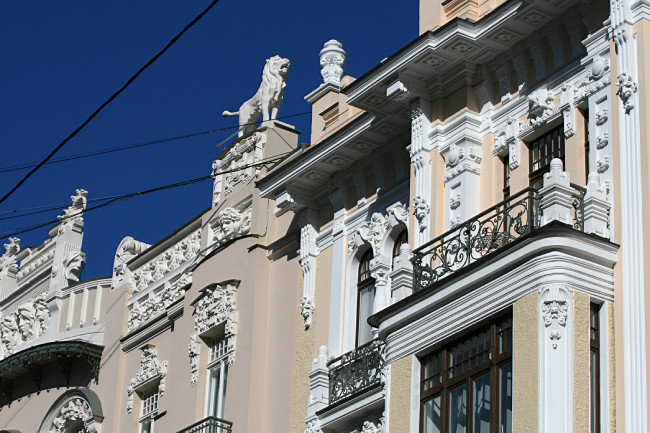 Détail de façade Art Nouveau, Alberta Iela, Riga, Lettonie