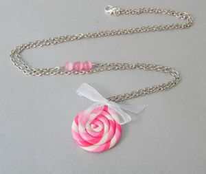 collier sucette rose sans baton