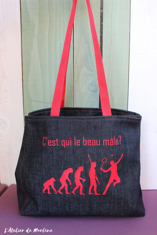 sac Badminton en jean homme