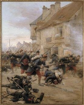 Grolleron, contre-attaque d'infanterie dans un village, 1870