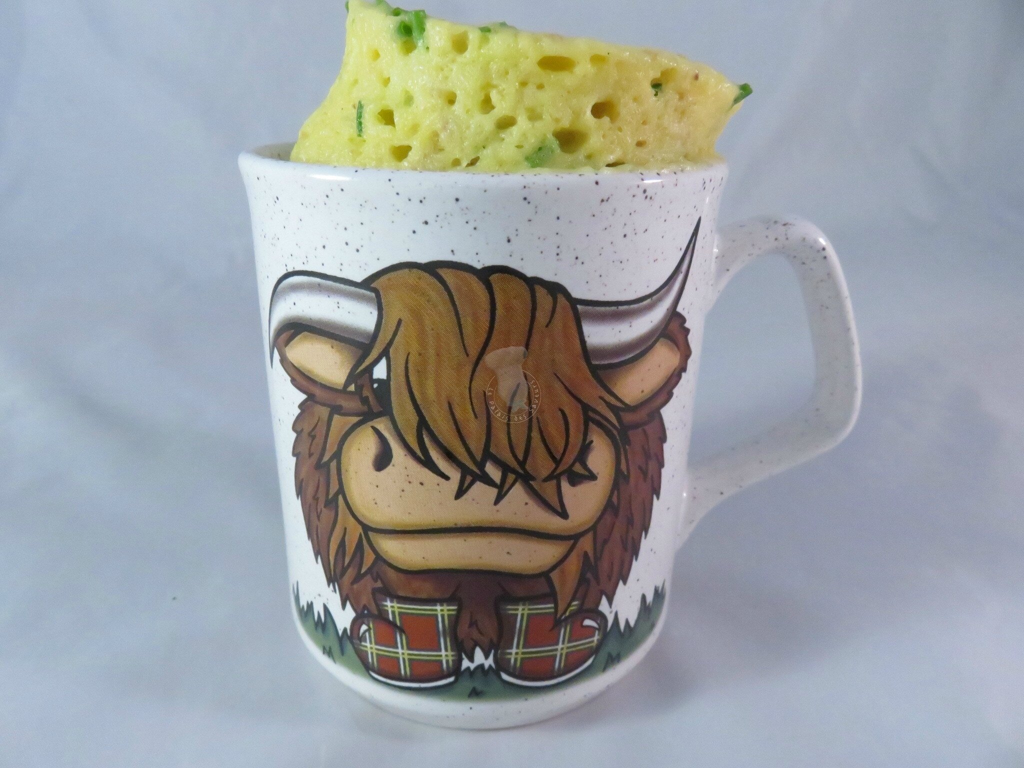 Mug cake thon ciboulette