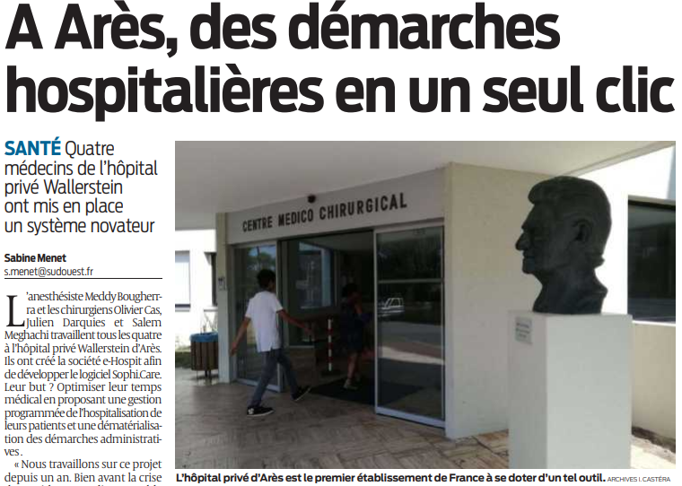 2020 05 19 SO A Arès des démarches hospitalières en un seul clic