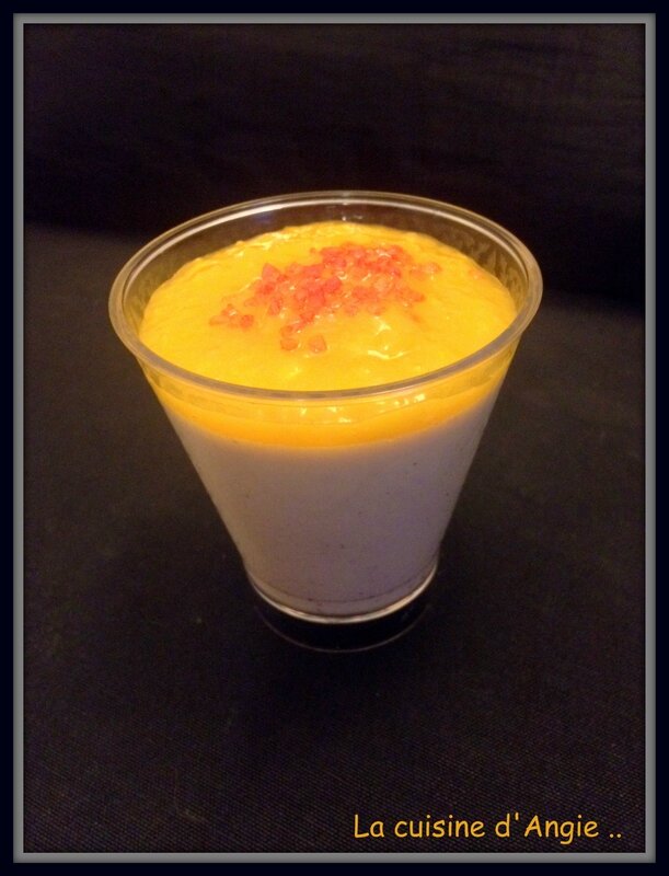 Pana cotta vanille et son coulis de mangue