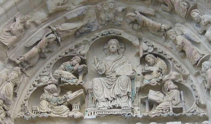 Christ, tympan de la basilique de Saint-Benoît
