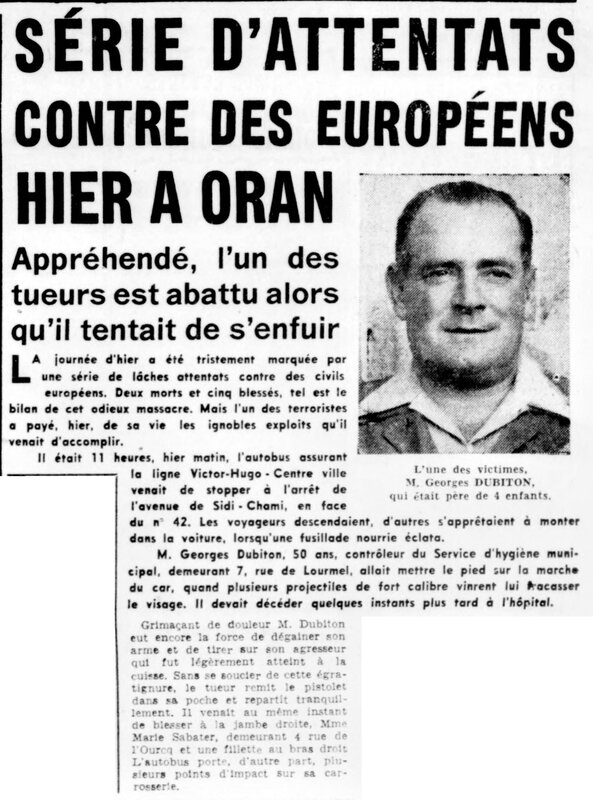 1956 10 26 attentats Oran Dubiton