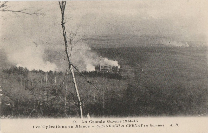 Steinbach et Cernay en flammes 1915