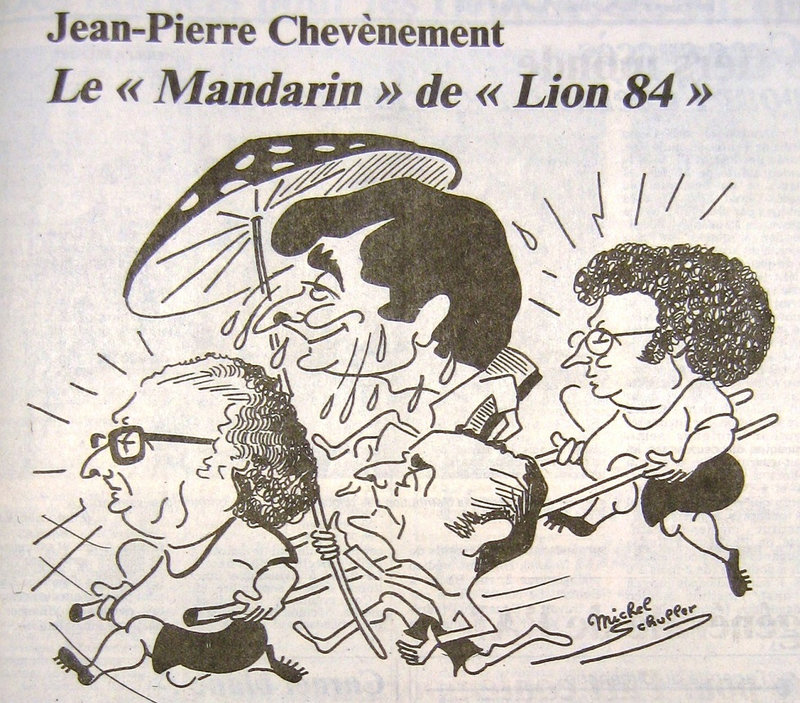 Lion 1984 ER 29 avril 84 Caricature JP Chevènement R