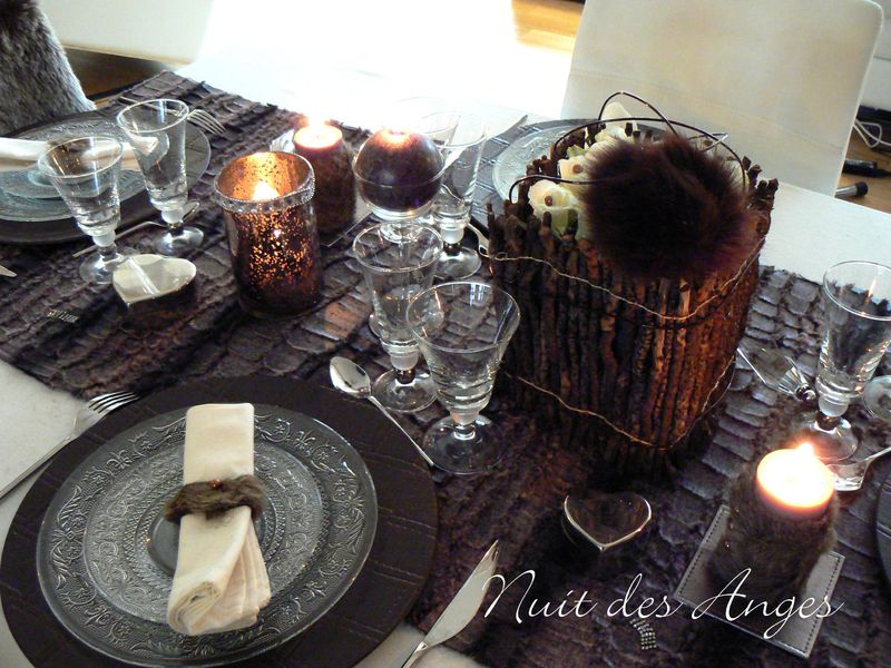 Nuit des anges décoratrice de mariage décoration de table marron chocolat 002