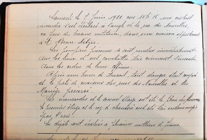 Dossier AMB 39W41 Relevé des incendies p7 juin 1924 R