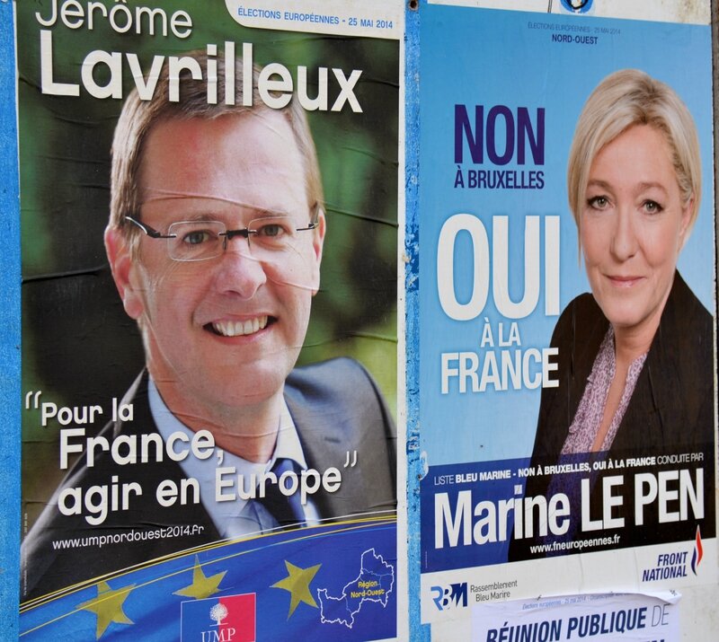 EUROPEENES 2014 panneaux électoraux Lavrilleux Le Pen