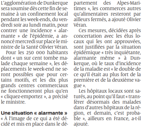 2021 02 25 SO L'agglomération de Dunkerque confinée elle aussi le week-end2