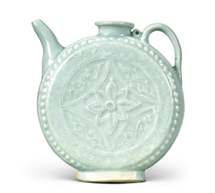 A Qingbai circular ewer, Yuan dynasty (1279-1366)