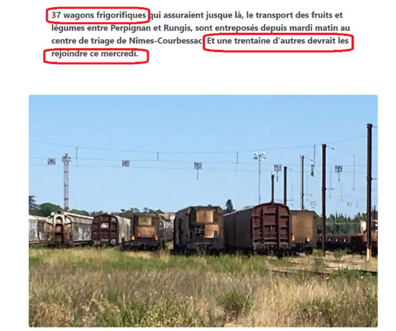 arrêt des wagons à Nîmes