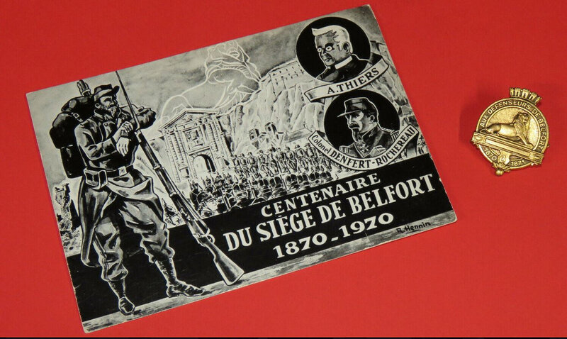 carte + médaille centenaire Belfort