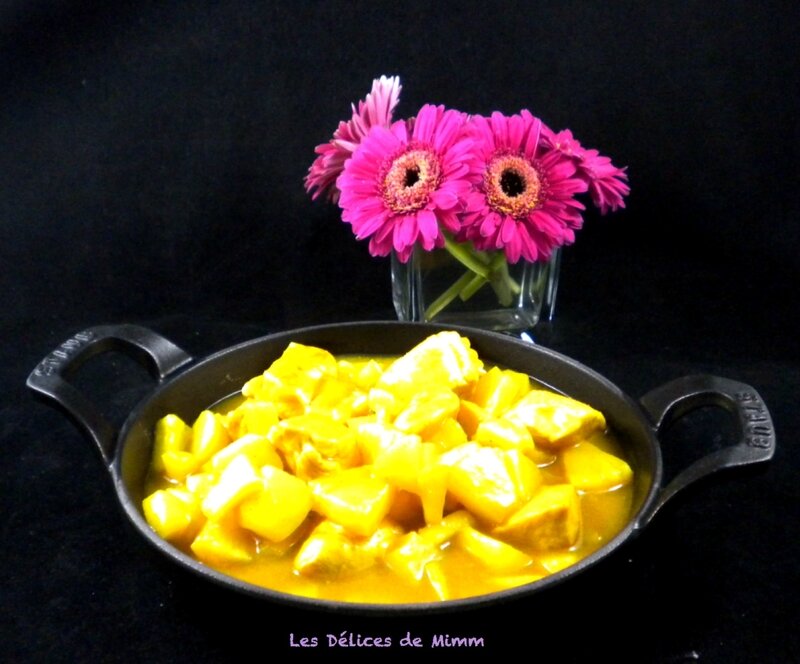 Curry de poulet express aux pommes et ananas 2