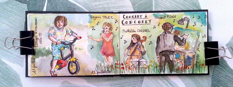 Carnet de voyage : concert à Concoret avec le duo TALEC-CHEVREL et le Serial Peindeur