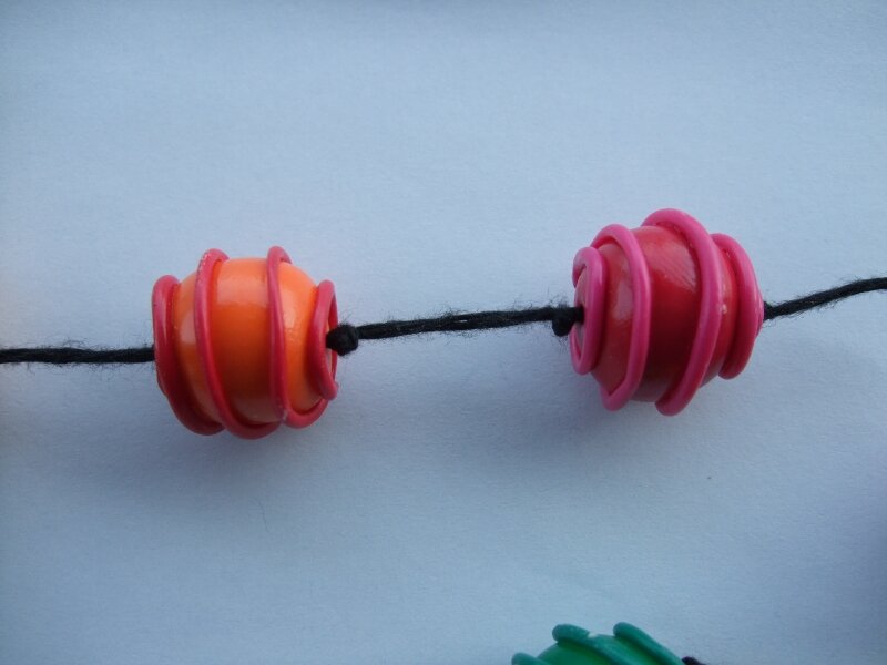 Perles Pâte Fimo Rose et Orange (exprès pour Julie)