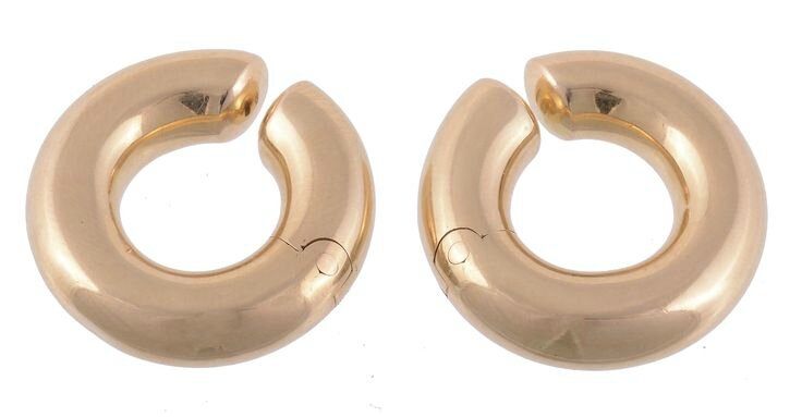 A pair of hoop ear clips by Bulgari