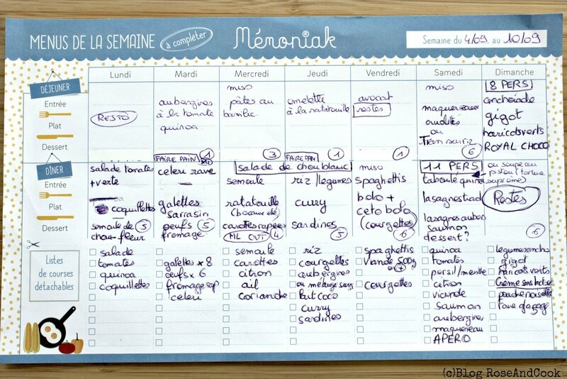 Menus sem 4 septembre