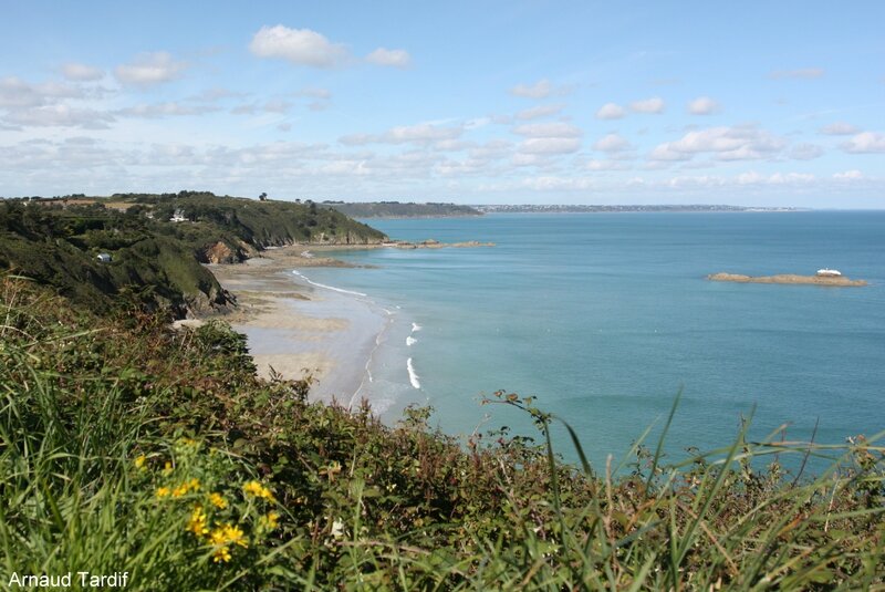 00105 Bretagne - Baie de St Brieuc - Vue de la Pointe du Roselier sur les Pointes de Pordic et de Rognouze blog