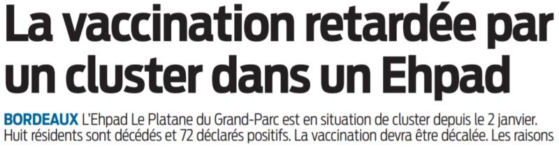 2021 01 28 SO La vaccination retardée par un cluster dans un Ehpad