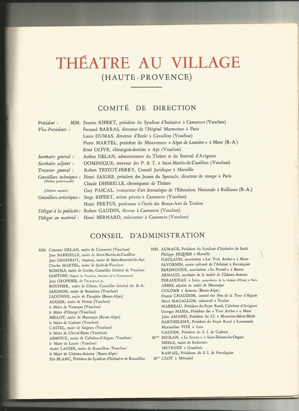 Organisateurs Théâtre au village;