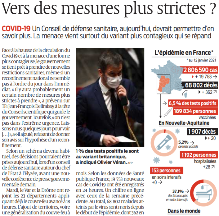 2021 01 13 SO Vers des mesures plus strictes