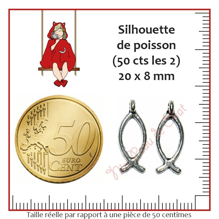 Silhouette de poisson 20 x 8 mm