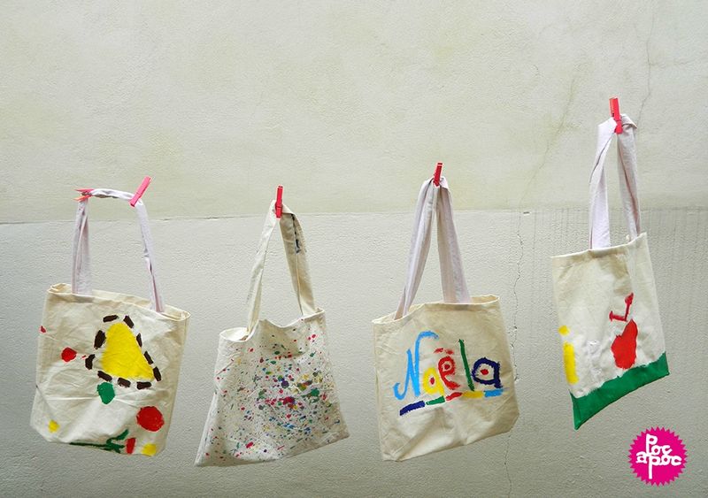 sac en tissu, tote bag,poc a poc,centre de loisirs,enfant,peinture textile,couture2 blog