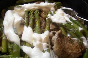 mignon de porc, pates fraiches aux champignons et asperges recettes plats mignon de porc, pates fraiches aux champignons et asperges