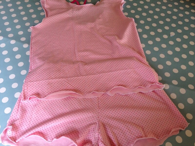pyjashort jersey rose mini pois rose et mauve 1