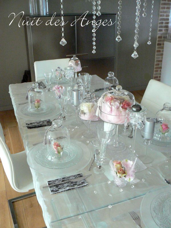 Nuit des anges décoratrice de mariage décoration de table rose et gris 001