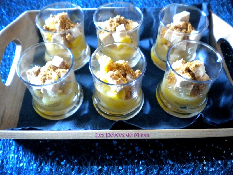 Verrine de foie gras, mangue, rhum et spéculoos 3